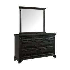 Picket House Furnishings Sales Store 40 Trent 7-Drawer Antique Black Dresser with Mirror by Picket House Furnishings