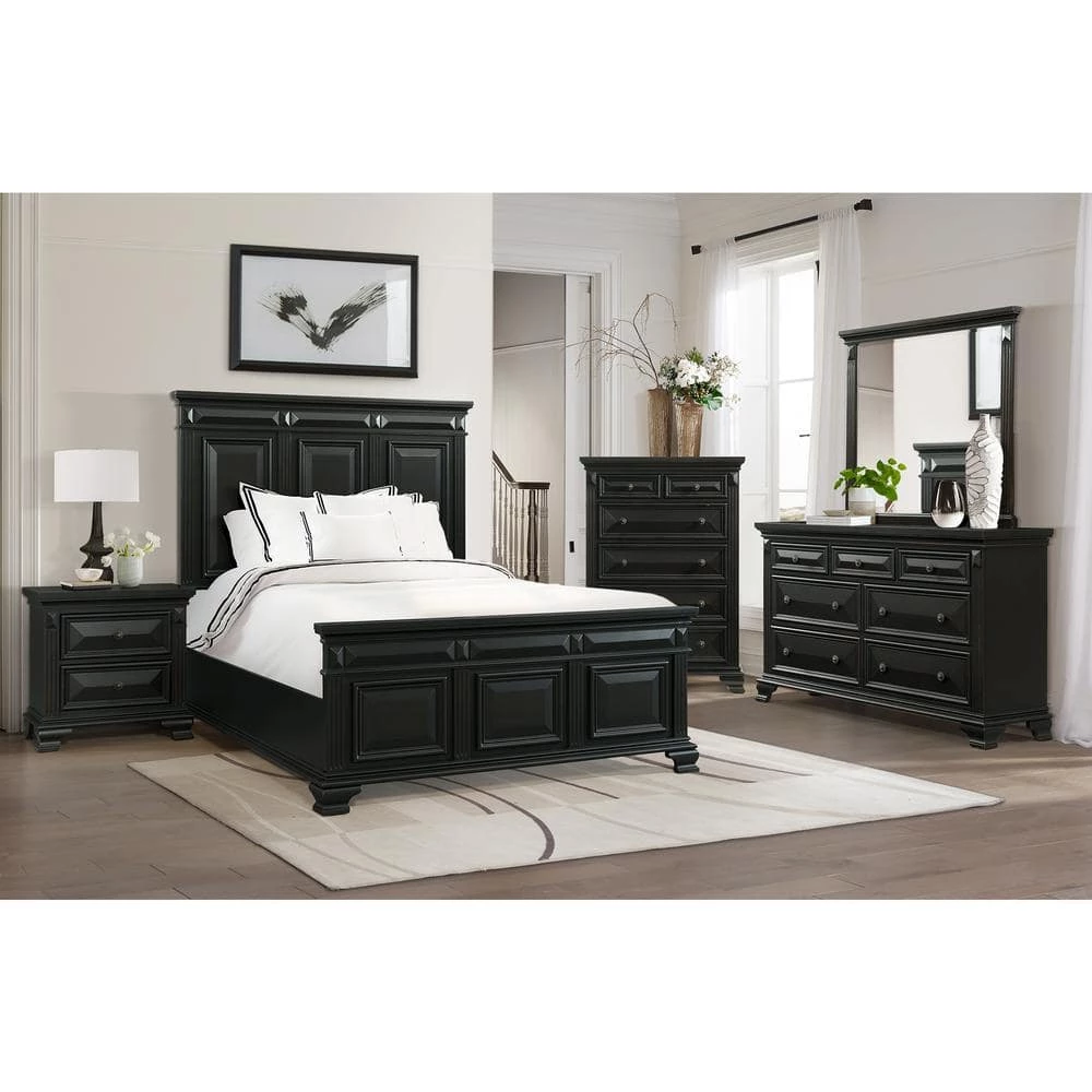 Trent Antique Black King Panel Bed by Picket House Furnishings 10 Trent Antique Black King Panel Bed by Picket House Furnishings - Image 10