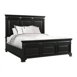Trent Antique Black King Panel Bed by Picket House Furnishings