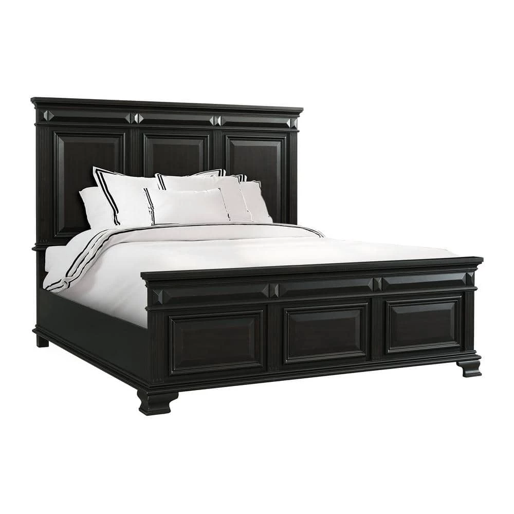 Trent Antique Black King Panel Bed by Picket House Furnishings 1 Trent Antique Black King Panel Bed by Picket House Furnishings