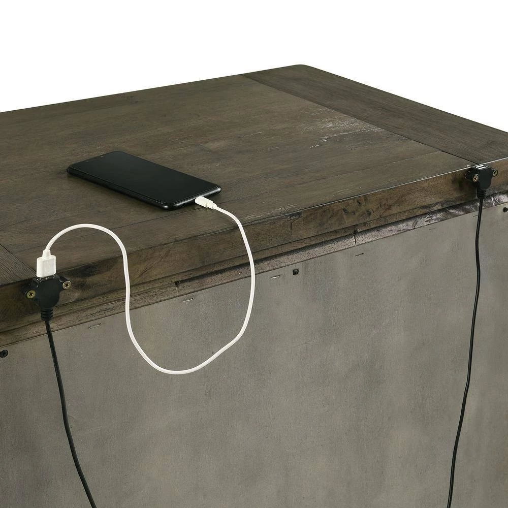 Memphis 28 in. H x 29 in. W x 18 in. D 2-Drawer Nightstand With USB in Grey by Picket House Furnishings 3 Memphis 28 in. H x 29 in. W x 18 in. D 2-Drawer Nightstand With USB in Grey by Picket House Furnishings - Image 3