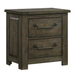 Memphis 28 in. H x 29 in. W x 18 in. D 2-Drawer Nightstand With USB in Grey by Picket House Furnishings