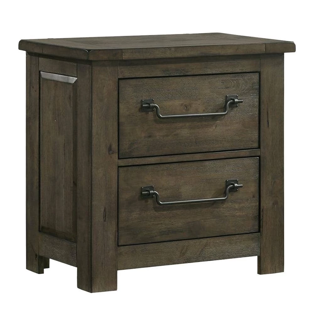 Memphis 28 in. H x 29 in. W x 18 in. D 2-Drawer Nightstand With USB in Grey by Picket House Furnishings 1 Memphis 28 in. H x 29 in. W x 18 in. D 2-Drawer Nightstand With USB in Grey by Picket House Furnishings