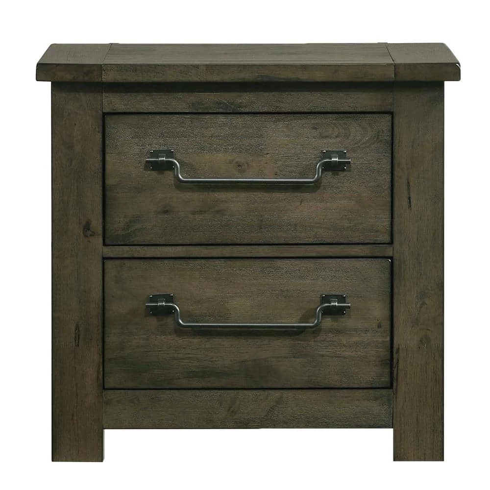 Memphis 28 in. H x 29 in. W x 18 in. D 2-Drawer Nightstand With USB in Grey by Picket House Furnishings 2 Memphis 28 in. H x 29 in. W x 18 in. D 2-Drawer Nightstand With USB in Grey by Picket House Furnishings - Image 2