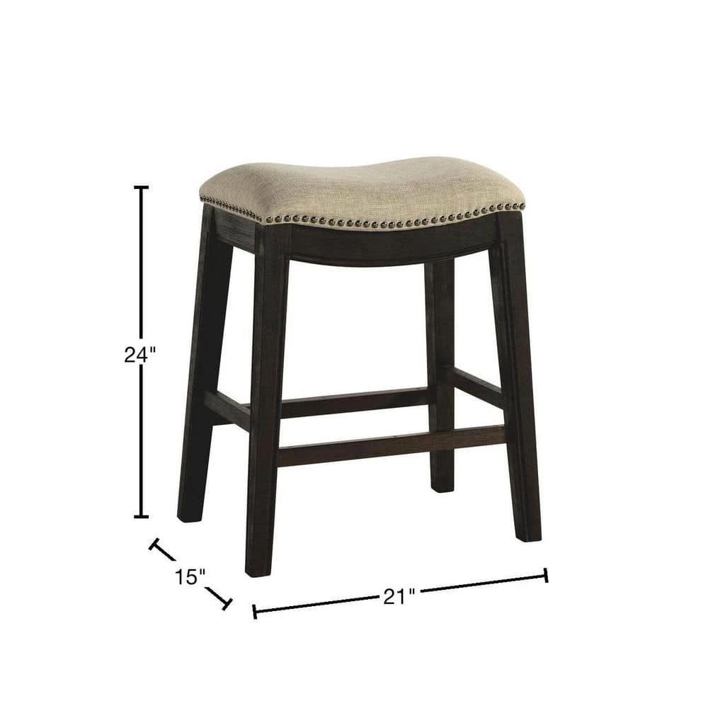 Rooney 24 in. Backless Wood Counter Height Stool in Tan (Set of 2) by Picket House Furnishings 2 Rooney 24 in. Backless Wood Counter Height Stool in Tan (Set of 2) by Picket House Furnishings - Image 2