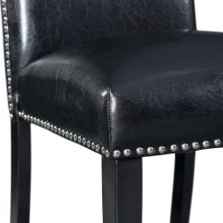 Pia Faux Leather Side Chair Set in Black by Picket House Furnishings -Picket House Furnishings Sales Store black picket house furnishings accent chairs dmi100sc 77 1000