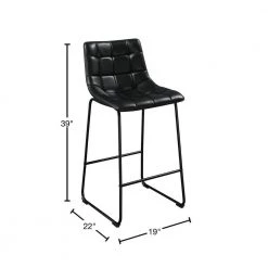 Richmond 30 in. Black High Back Metal Bar Stool (Set of 2) by Picket House Furnishings -Picket House Furnishings Sales Store black picket house furnishings bar stools bsh600bse 40 1000