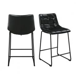 Richmond 25 in. Black High Back Metal Counter Stool (Set of 2) by Picket House Furnishings