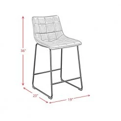 Richmond 25 in. Black High Back Metal Counter Stool (Set of 2) by Picket House Furnishings -Picket House Furnishings Sales Store black picket house furnishings bar stools bsh600cse 76 1000