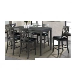 Alexa 24 in. High Back Wood Counter Height Side Chair Set in Gray (Set of 2) by Picket House Furnishings -Picket House Furnishings Sales Store black picket house furnishings bar stools dax400csc 31 1000