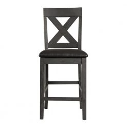 Alexa 24 in. High Back Wood Counter Height Side Chair Set in Gray (Set of 2) by Picket House Furnishings -Picket House Furnishings Sales Store black picket house furnishings bar stools dax400csc 4f 1000