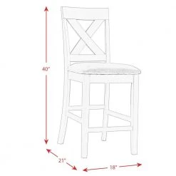 Alexa 24 in. High Back Wood Counter Height Side Chair Set in Gray (Set of 2) by Picket House Furnishings -Picket House Furnishings Sales Store black picket house furnishings bar stools dax400csc 76 1000