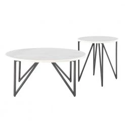 Kinsler 2-Piece Occasional Table Set in Black Marble by Picket House Furnishings