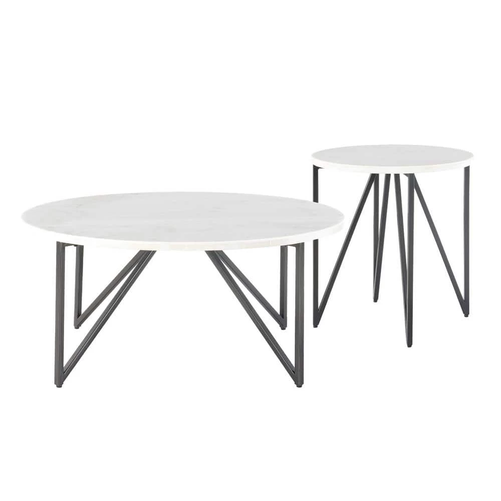 Kinsler 2-Piece Occasional Table Set in Black Marble by Picket House Furnishings 1 Kinsler 2-Piece Occasional Table Set in Black Marble by Picket House Furnishings