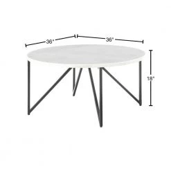 Kinsler Round Coffee Table in Black Marble by Picket House Furnishings 12 Kinsler Round Coffee Table in Black Marble by Picket House Furnishings -Picket House Furnishings Sales Store black picket house furnishings coffee tables ccr100cte 40 1000