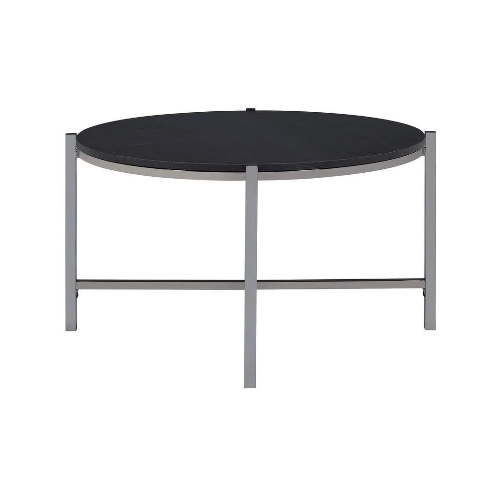 Simone 3-Piece 34 in. Black Medium Round Wood Coffee Table Set by Picket House Furnishings 3 Simone 3-Piece 34 in. Black Medium Round Wood Coffee Table Set by Picket House Furnishings - Image 3