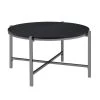 Simone 3-Piece 34 in. Black Medium Round Wood Coffee Table Set by Picket House Furnishings