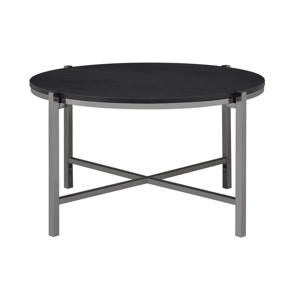 Simone 3-Piece 34 in. Black Medium Round Wood Coffee Table Set by Picket House Furnishings 5 Simone 3-Piece 34 in. Black Medium Round Wood Coffee Table Set by Picket House Furnishings - Image 5