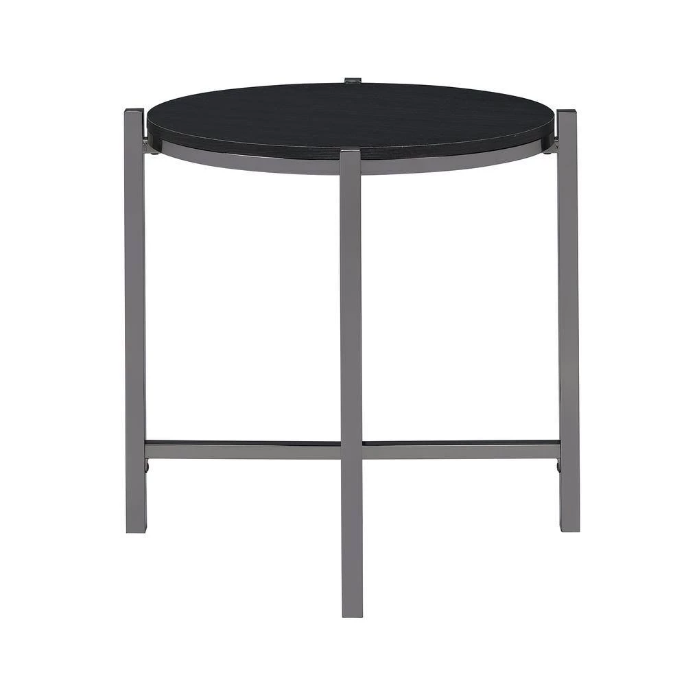 Simone 3-Piece 34 in. Black Medium Round Wood Coffee Table Set by Picket House Furnishings 2 Simone 3-Piece 34 in. Black Medium Round Wood Coffee Table Set by Picket House Furnishings - Image 2