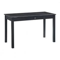 Zaid 48 in. Rectangle Black Faux Marble 1 Drawer Computer Desk with Chair by Picket House Furnishings -Picket House Furnishings Sales Store black picket house furnishings computer desks a 5900 dkc c3 1000