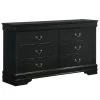 Ellington 77 in. H x 59 in. W x 17 in. D 6-Drawer Dresser in Black by Picket House Furnishings