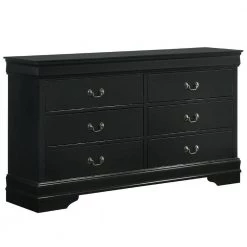 Ellington 77 in. H x 59 in. W x 17 in. D 6-Drawer Dresser in Black by Picket House Furnishings