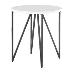 Kinsler Round End Table in Black Marble by Picket House Furnishings
