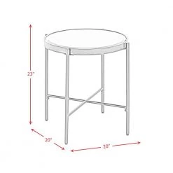 Carlo 21 in. Black Round Glass End Table by Picket House Furnishings -Picket House Furnishings Sales Store black picket house furnishings end side tables cso100etgle 4f 1000