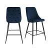 Ziva 27 in. Navy High Back Metal Bar Stool (Set of 2) by Picket House Furnishings