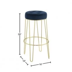 Vera 29 in. Navy Backless Metal Bar Stool (Set of 2) by Picket House Furnishings -Picket House Furnishings Sales Store blue picket house furnishings bar stools r 2190 286 bse 40 1000