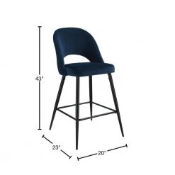 Loran 28.5 in. Navy High Back Metal Bar Stool (Set of 2) by Picket House Furnishings -Picket House Furnishings Sales Store blue picket house furnishings bar stools r 3110 286 bse 40 1000