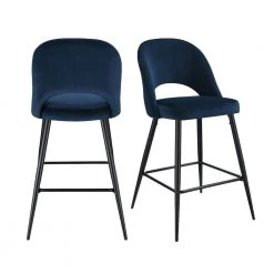 Picket House Furnishings Sales Store 4 Loran 28.5 in. Navy High Back Metal Bar Stool (Set of 2) by Picket House Furnishings