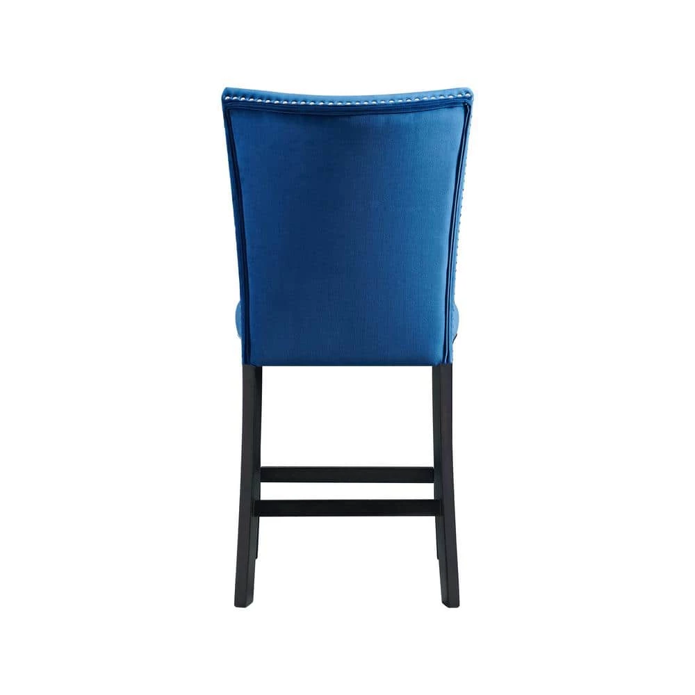 Celine Blue Velvet Counter Height Chair Set by Picket House Furnishings 4 Celine Blue Velvet Counter Height Chair Set by Picket House Furnishings - Image 4