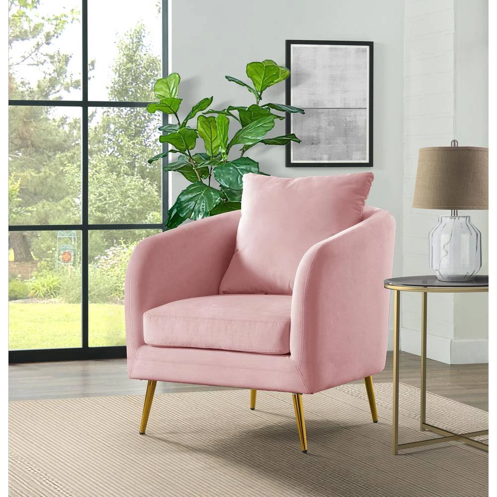 Blush Zuri Accent Chair with Gold Legs by Picket House Furnishings 10 Blush Zuri Accent Chair with Gold Legs by Picket House Furnishings - Image 10
