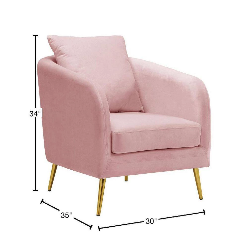 Blush Zuri Accent Chair with Gold Legs by Picket House Furnishings 3 Blush Zuri Accent Chair with Gold Legs by Picket House Furnishings - Image 3