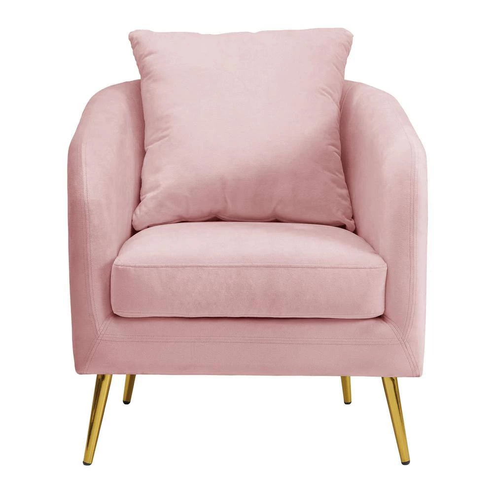 Blush Zuri Accent Chair with Gold Legs by Picket House Furnishings 4 Blush Zuri Accent Chair with Gold Legs by Picket House Furnishings - Image 4
