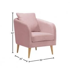 Zoe Accent Arm Chair with Wooden Legs in Blush by Picket House Furnishings -Picket House Furnishings Sales Store blush picket house furnishings accent chairs ujs1903101wle 40 1000