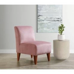Elizabeth Blush Armless Slipper Chair by Picket House Furnishings -Picket House Furnishings Sales Store blush picket house furnishings accent chairs usc1903100e 31 1000