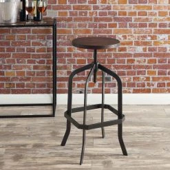 Court Brown Adjustable Bar Stool by Picket House Furnishings -Picket House Furnishings Sales Store brown black picket house furnishings bar stools bwy100bse 31 1000