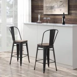 Logan Gray/Brown Bar Stool Set by Picket House Furnishings -Picket House Furnishings Sales Store brown gray picket house furnishings bar stools bmo100che 31 1000