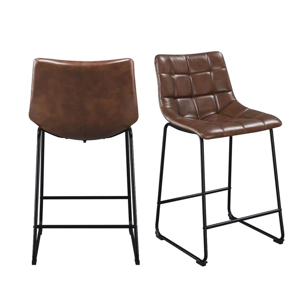 Richmond 25 in. Cappuccino High Back Metal Counter Stool (Set of 2) by Picket House Furnishings 1 Richmond 25 in. Cappuccino High Back Metal Counter Stool (Set of 2) by Picket House Furnishings
