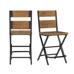Colt 24 in. High Back Counter Side Chair in Brown (Set of 2) by Picket House Furnishings