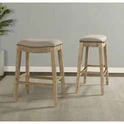 Fern 30 in. Backless Wood Barstool in Natural by Picket House Furnishings -Picket House Furnishings Sales Store brown picket house furnishings bar stools lss150bst 31 1000