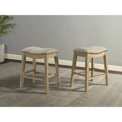 Fern 24 in. Backless Wood Counter Stool in Natural (Set of 2) by Picket House Furnishings 13 Fern 24 in. Backless Wood Counter Stool in Natural (Set of 2) by Picket House Furnishings -Picket House Furnishings Sales Store brown picket house furnishings bar stools lss150cst 31 1000