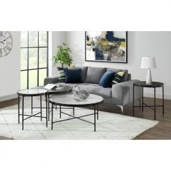Carlo Round End Table with Wooden Top by Picket House Furnishings -Picket House Furnishings Sales Store brown picket house furnishings end side tables cso100etwde 31 1000