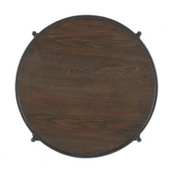 Carlo Round End Table with Wooden Top by Picket House Furnishings -Picket House Furnishings Sales Store brown picket house furnishings end side tables cso100etwde a0 1000