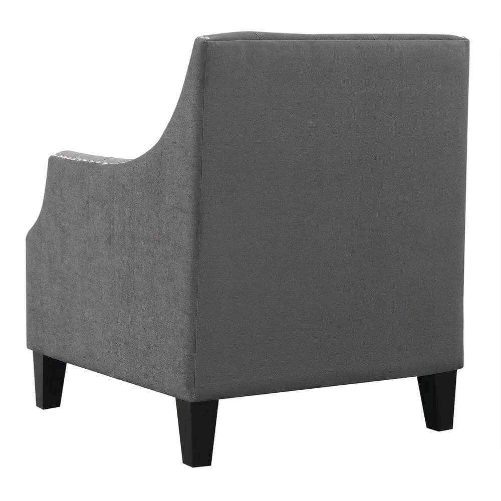 Perry Button Tufted Accent Chair in Charcoal by Picket House Furnishings 5 Perry Button Tufted Accent Chair in Charcoal by Picket House Furnishings - Image 5
