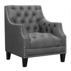 Perry Button Tufted Accent Chair in Charcoal by Picket House Furnishings 16 Perry Button Tufted Accent Chair in Charcoal by Picket House Furnishings -Picket House Furnishings Sales Store charcoal fabric picket house furnishings accent chairs unw813100g c3 1000