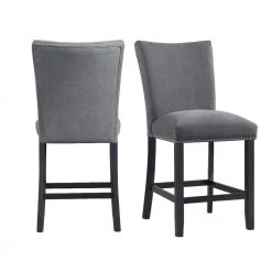 Stratton Counter Height Side Chair Set in Charcoal by Picket House Furnishings