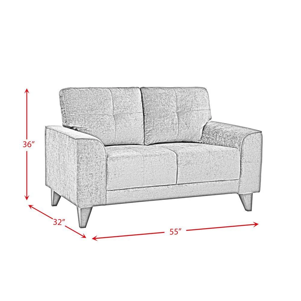 Asher 55 in. Charcoal Polyester 2-Seater Loveseat by Picket House Furnishings 5 Asher 55 in. Charcoal Polyester 2-Seater Loveseat by Picket House Furnishings - Image 5